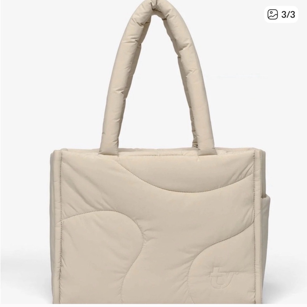 Elegant Cream Quilted Tote Bag